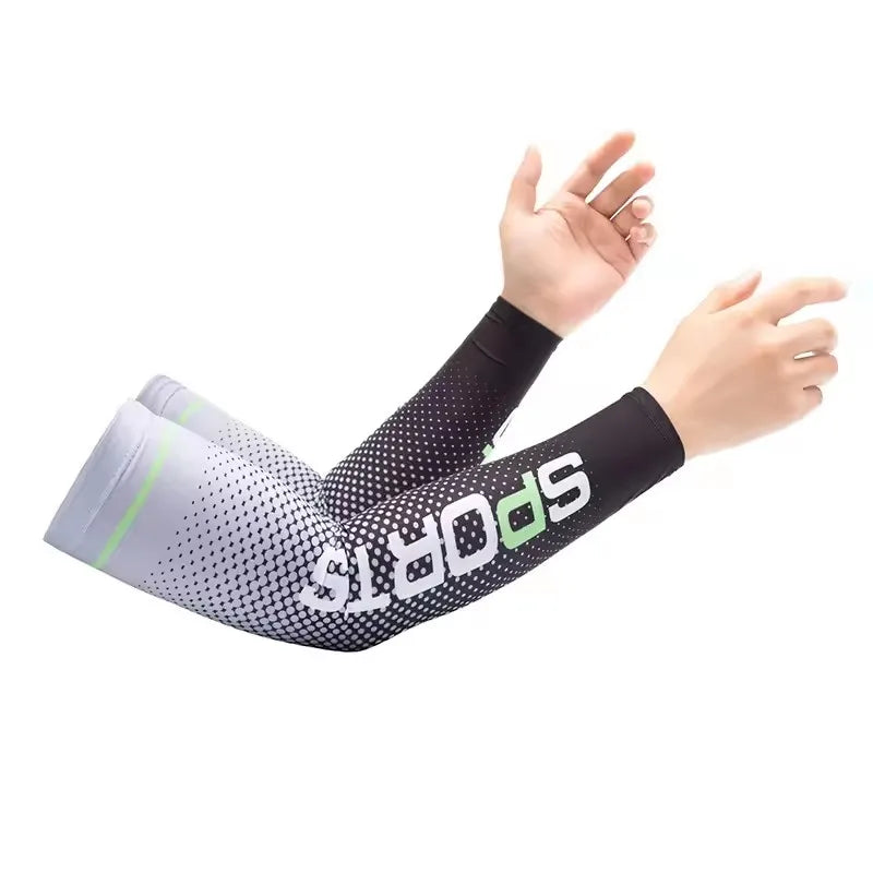 Ice Silk UV Protection Arm Sleeves Unisex Cooling Anti-Slip Breathable For Cycling Driving Outdon Outdoor Sports Cycling Sleeves Qme GRAY One Size