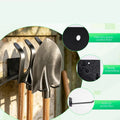 Garden Tool Organizer Wall Mounted Heavy Duty Garage Storage Rack Shovel Rake Holder Space Saving Rustproof Black Iron Hanger Qme Default Title