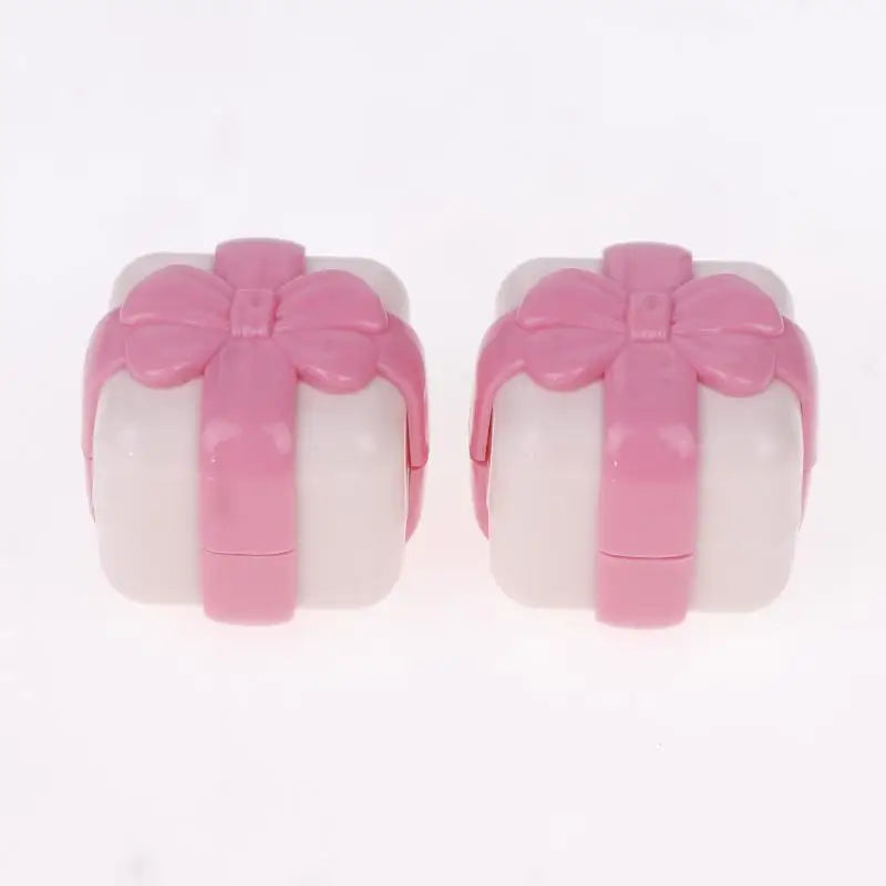 Cosmetic Cream Ceramic Jar Bow Sample Eyeshadow Pots Lip Balm Bottles Qme 2pcs