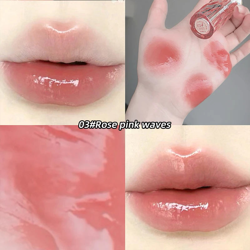 Gegebear Glass Crystal Translucent Lip Glaze Moisturizing Mirror Qme GX1156-03