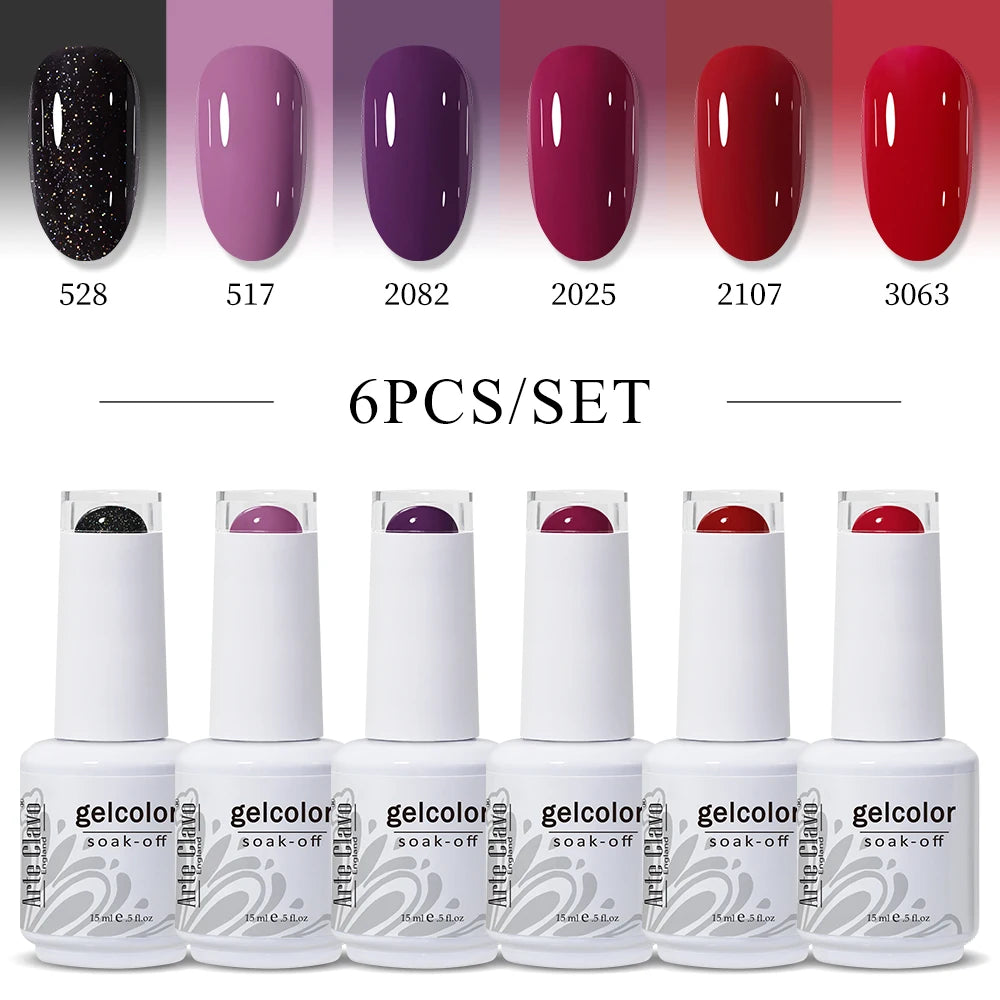 Arte Clavo Glitter Semi Permanent Nail Art LED UV Gel Polish Sparkly