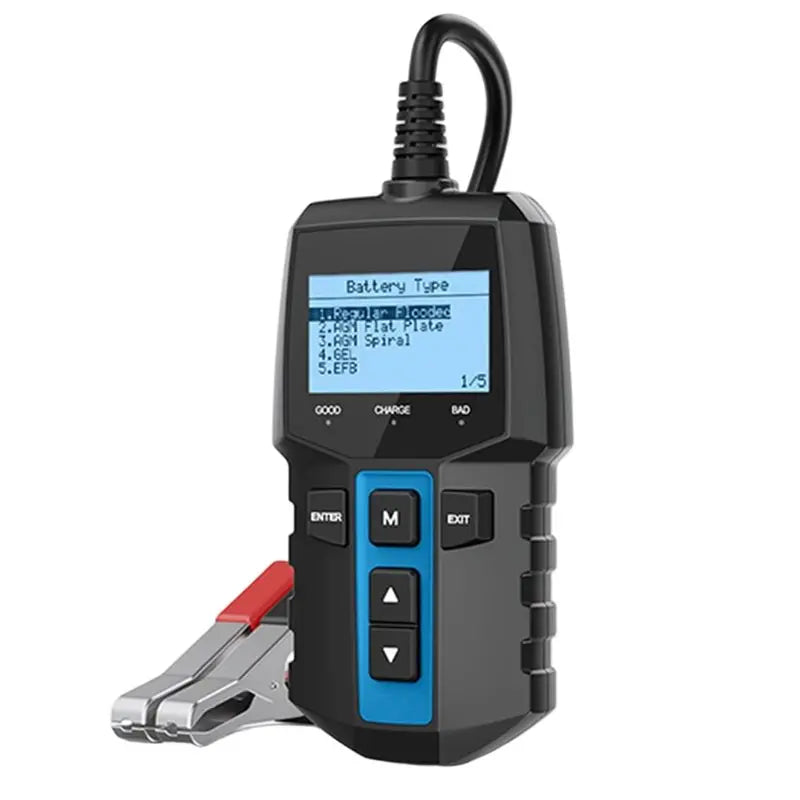 A02F-Battery Analyzer Car Battery Tester 12V Load Tester 100-2000 CCA Car Alternator Tester Charging Cranking System Tester Qme black