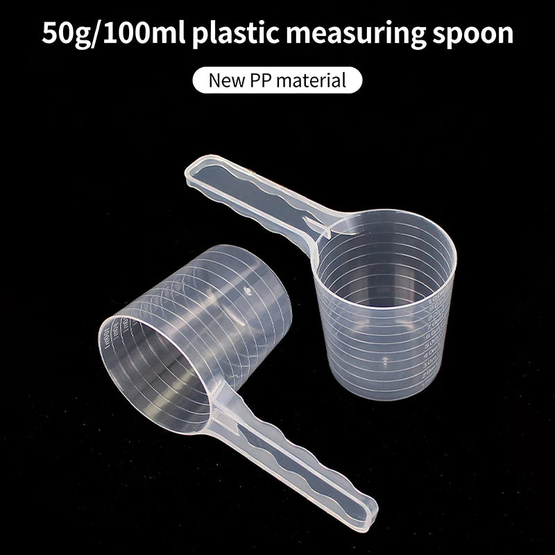 Pet Tableware Supplies Transparent Measuring Spoon Scale Plastic Dog Qme
