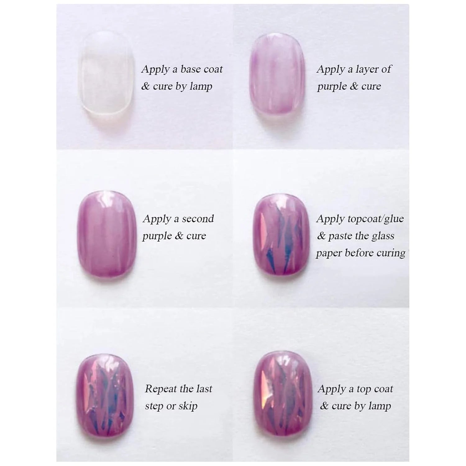 4 Gradient Aurora Cellophane Nail Stickers Mirror Design Broken Glass Qme