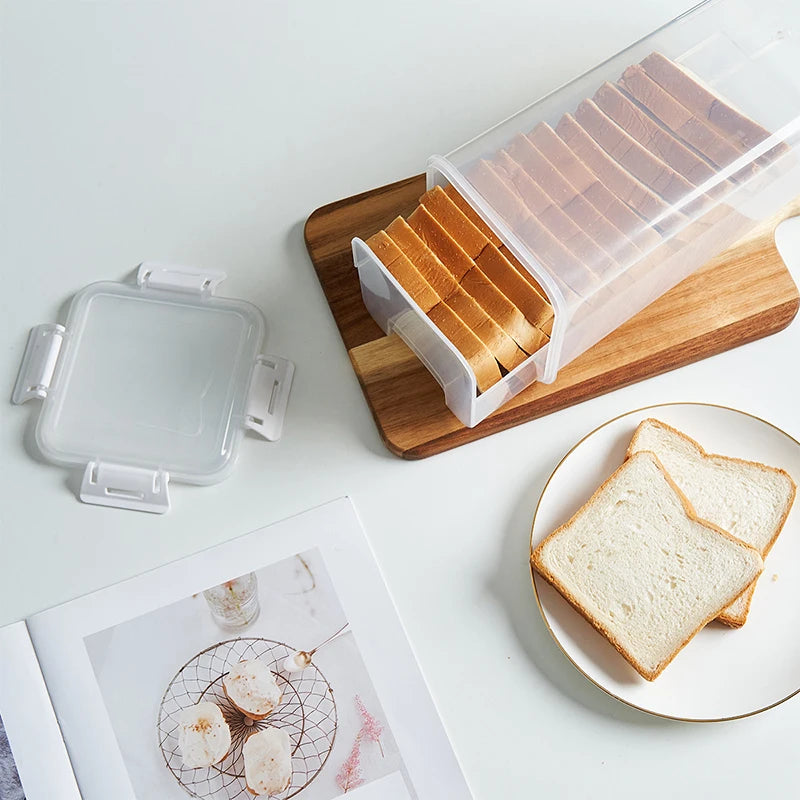 Bread Loaf Container Clear Airtight Bread Box With Lid Sandwich Bread Holder For Homemade Bread Tall Bread Saver For Kitchen Qme