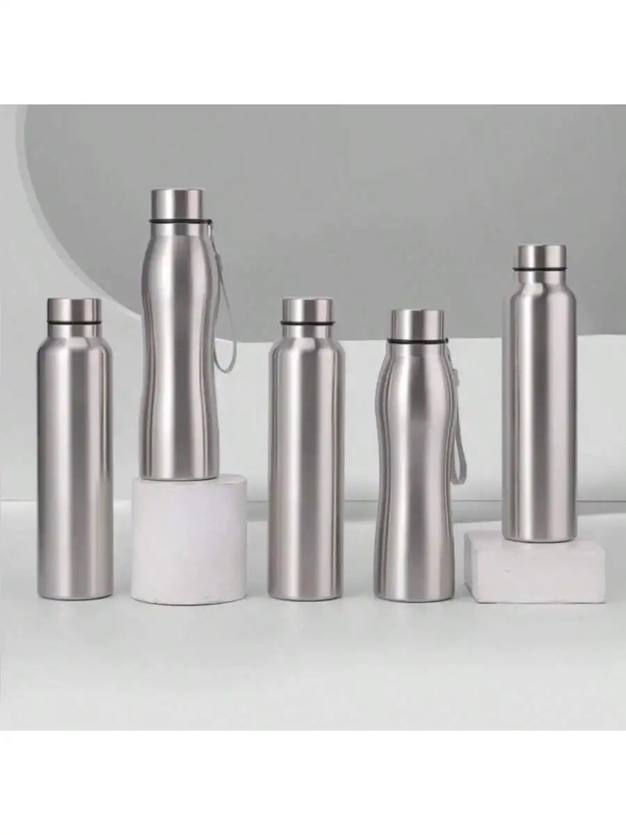 Stainless Steel Sport Water Bottle Single-layer Rugged Cup Metal Qme