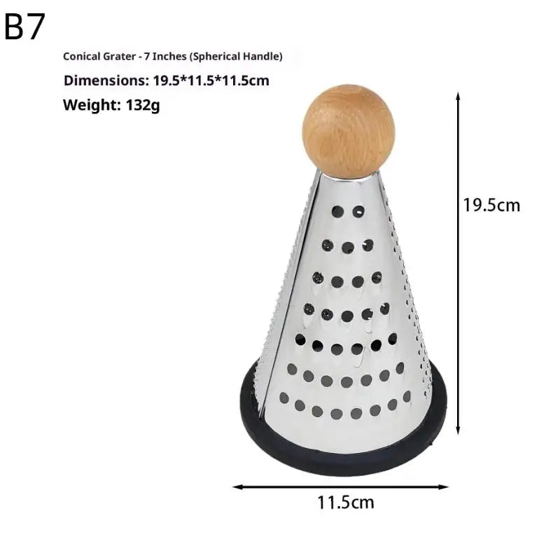 Grater 3 Side Shred Manual Handheld Stainless Steel Multi-purpose Qme B7