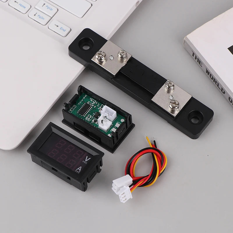 Mini Digital Voltmeter Ammeter DC 0-100V 50A Amp Volt Voltage Current Qme