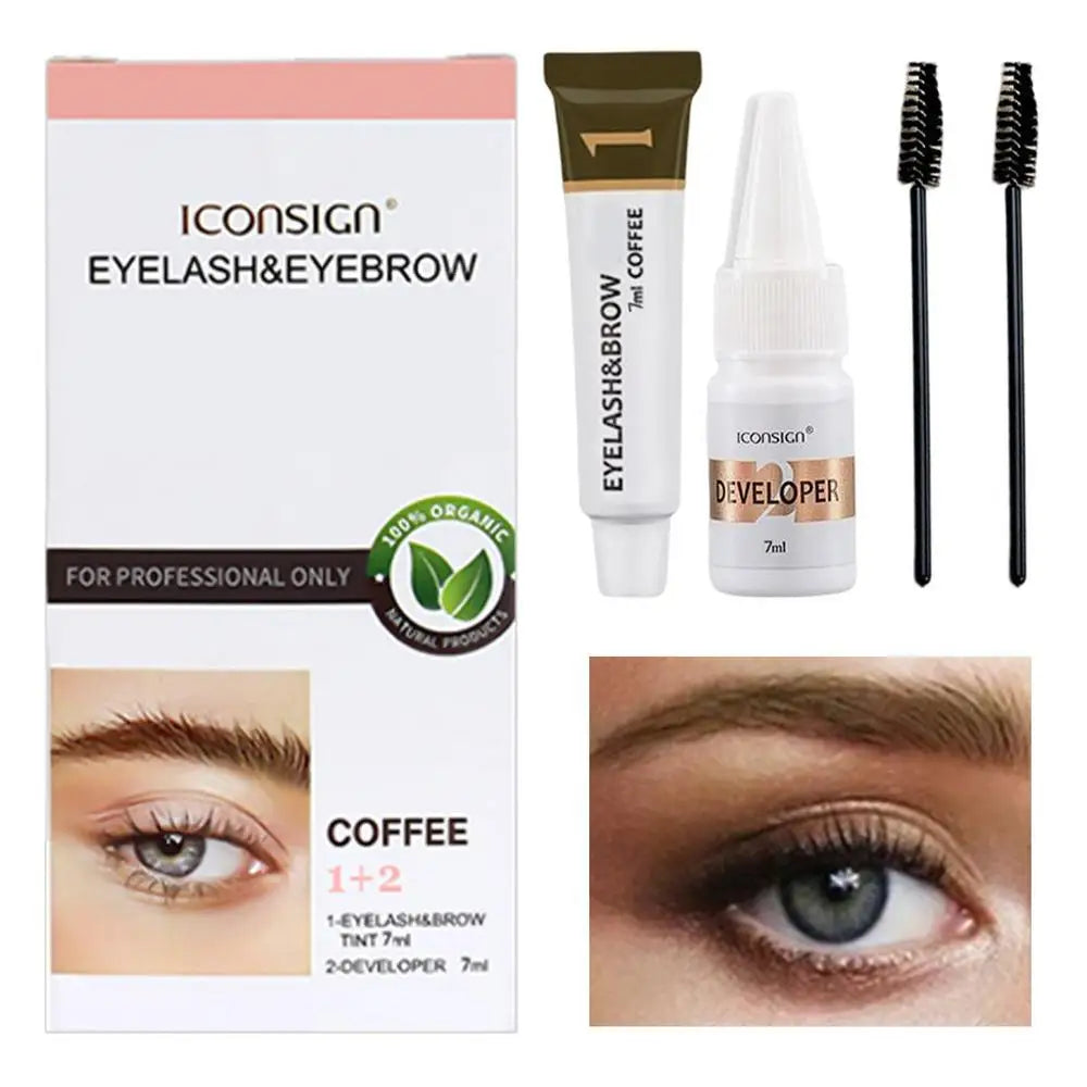 5pcs Eyebrow Tinting Kit Eyelash Eyebrow Dye Tint Gel Quick Dry Waterproof Long-lasting Eyebrow Dye Tint Dye Eyebrow Mascara Qme Brown China Mainland