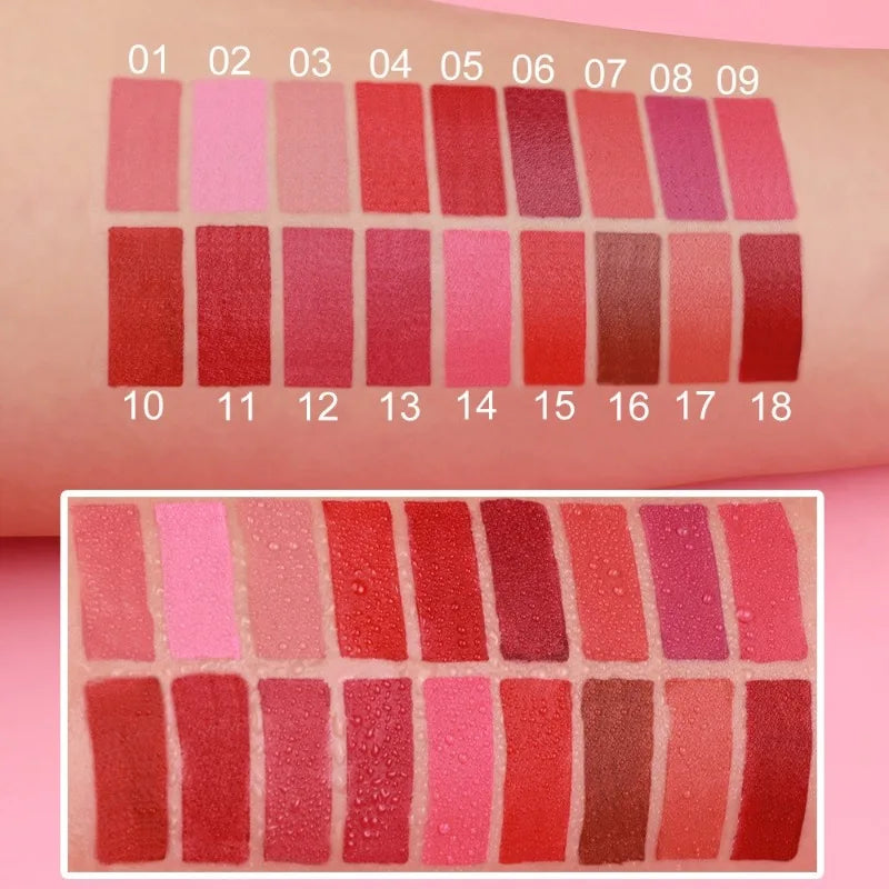 18 Colors Matte Lipstick Pen Soft Silky Velvet Lip Liner Pencil Sexy Full Color Lip Crayon Waterproof Lasting Beauty Maquillaje Qme