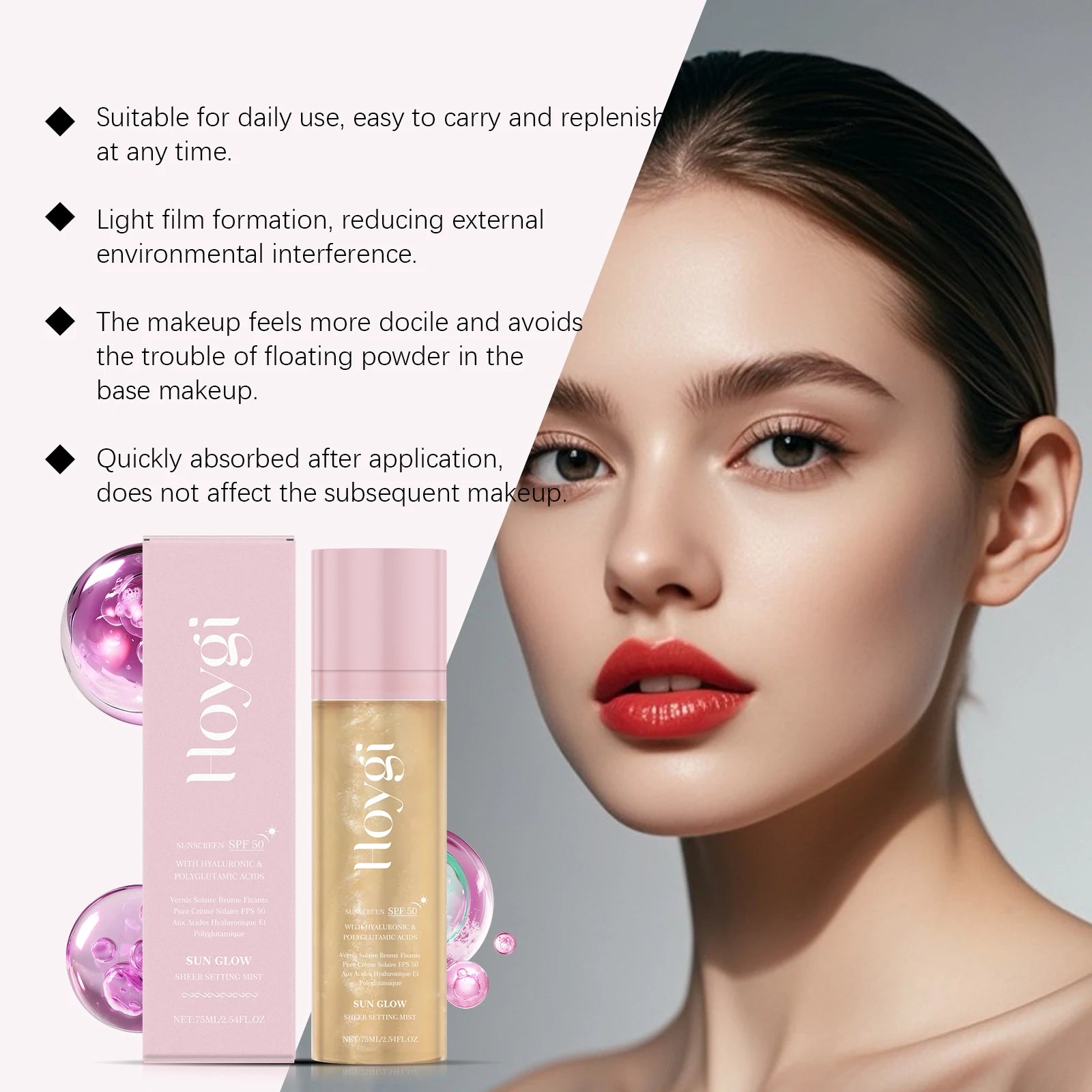 Spf 50+ Setting Spray Oil Control Matte Finish Long-Lasting Natural Non-greasy Waterproof Face Fixer Makeup Mist Spray Qme