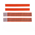 Elasticated Armband, Wristband, Ankle & Leg Straps for Night Jogging, Walking, Biking - Reflective Safety Tape Straps Qme Orange color 2 Set