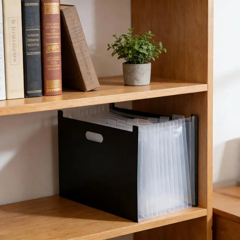 A4 Accordion Folder Clear Index Labels Expanding Document File Qme