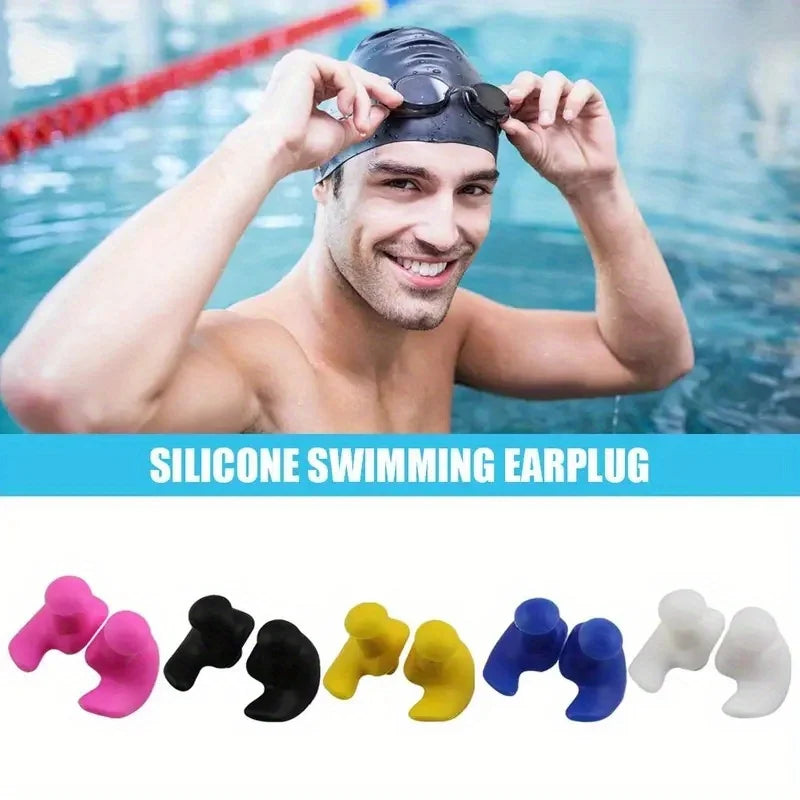 1 Pair Waterproof Soft Earplugs Silicone Portable Ear Plugs Swimming Accessories Durable Earplugs Classic Delicate Texture Qme