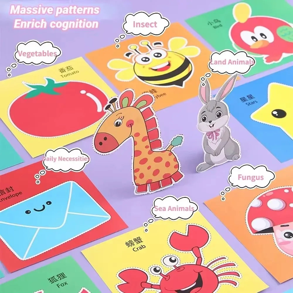 Handmade Paper Cut Book Kids Craft Toys DIY Cartoon Scrapbooking Art Qme