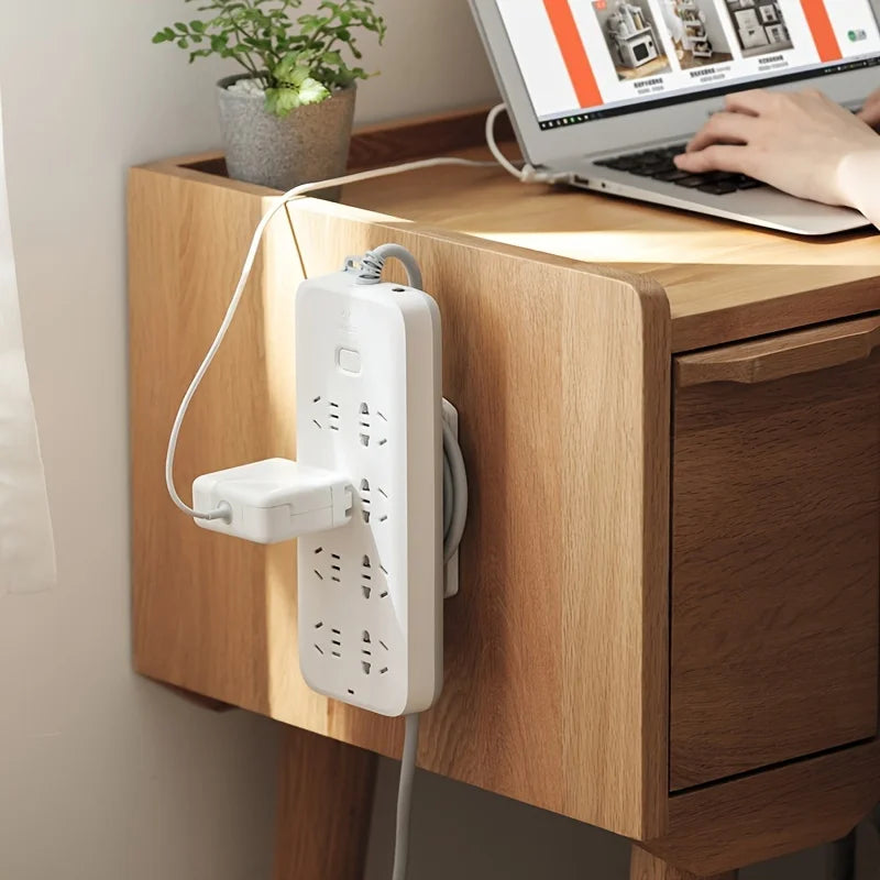 1pc Plug-in Holder, Wall Mounted Hole-Free Socket Router Row Holder, Household Plug-in Board Storage Organizer Qme