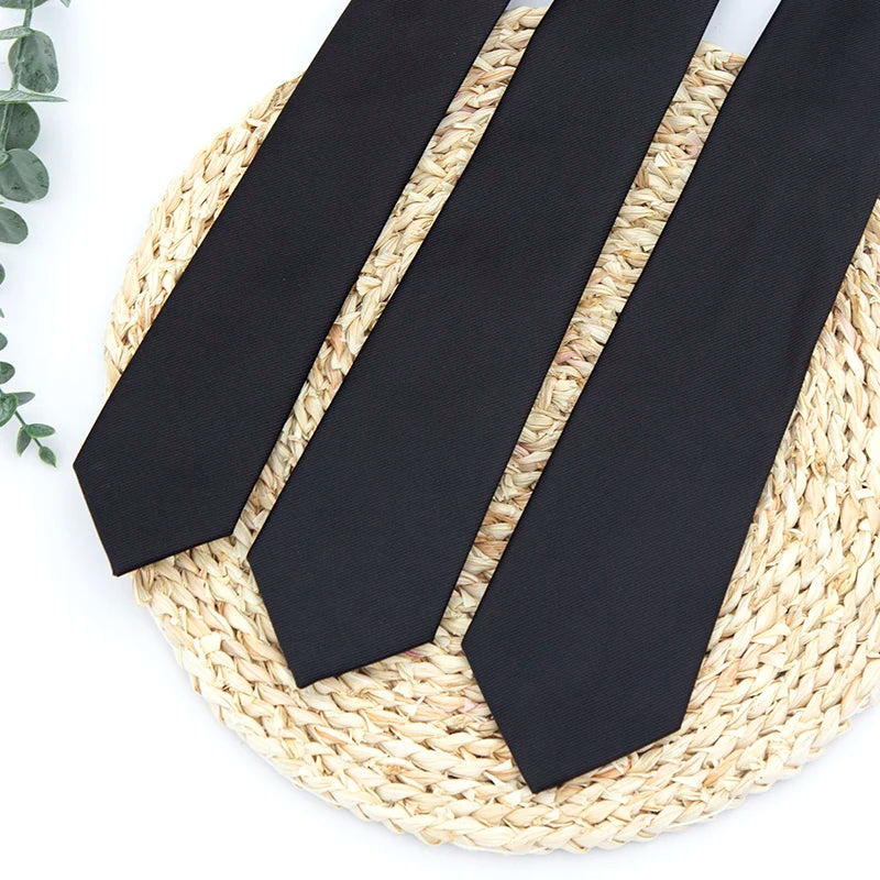 Classic Black Ties Men Women Neckties Wedding Party Business Adult Qme