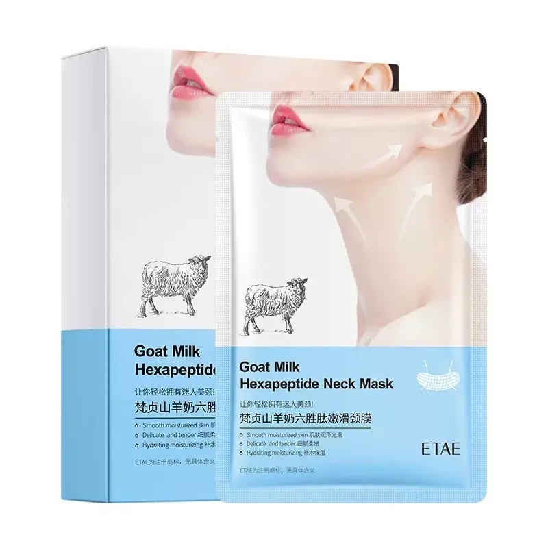 10pcs Goat Milk Neck Mask Collagen Firming Anti-Wrinkle Whitening Anti-aging Nech Masks Moisturizing Beauty Necks Skin Care Qme