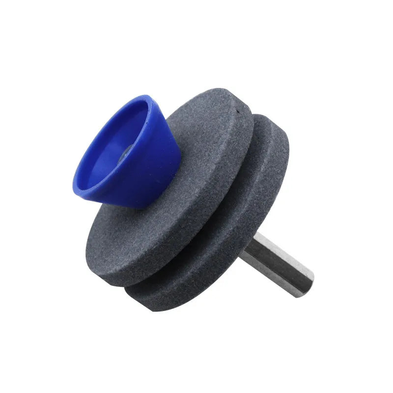 Lawn Mower Blade Sharpener Grinding Wheel Drill Bit 7mm Shaft Multilayer Abrasive Stone for Garden Scythe Axe Knife Sharpening Qme 56mm Grey 1pc