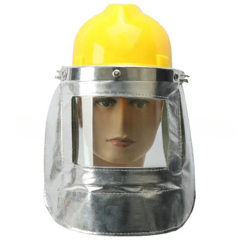 Aluminum foil Proximity Helmet for Firemen and High-Temperature Worker Radiation Protection High Temperature Helmet Use Qme