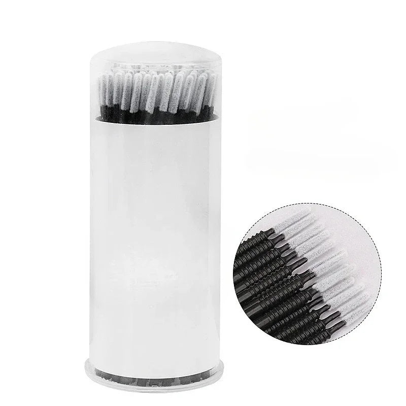 100PCS Disposable Spiral Mascara Brush Handle Microbrush Applicator Lashes Brushes Eyelash Extension Makeup Tools Qme 100PCS Black in box