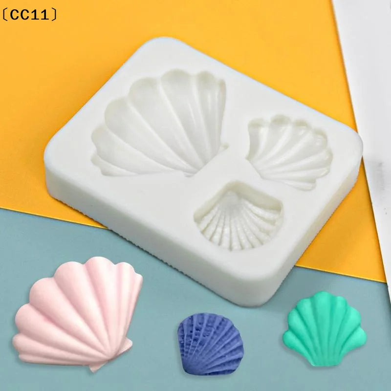 Shell Pearl Silicone Mold Sugarcraft Cupcake Baking Fondant Cake Qme