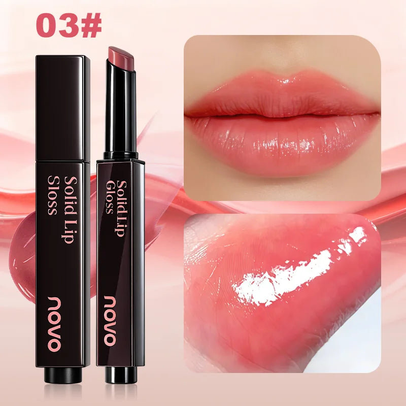 Moisturizing Mirror Lipstick, Water Glow Solid Lip Gloss, Long-Lasting Nourishing Formula With Castor And Sunflower Seed Oil Qme 03