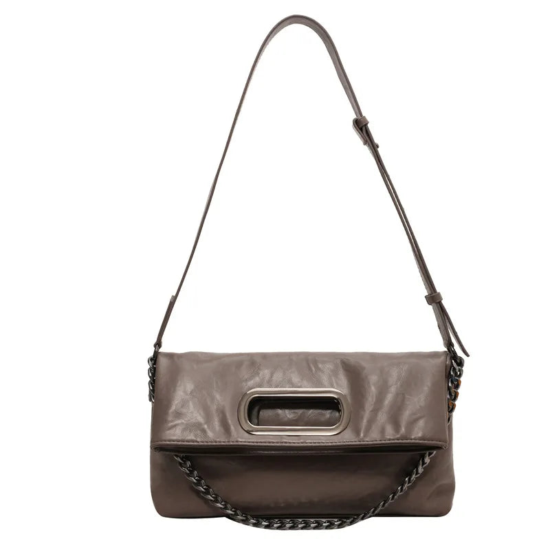 Large Capacity Commuter Tote Bag Women Vintage Chic Summer Shoulder Qme GRAY