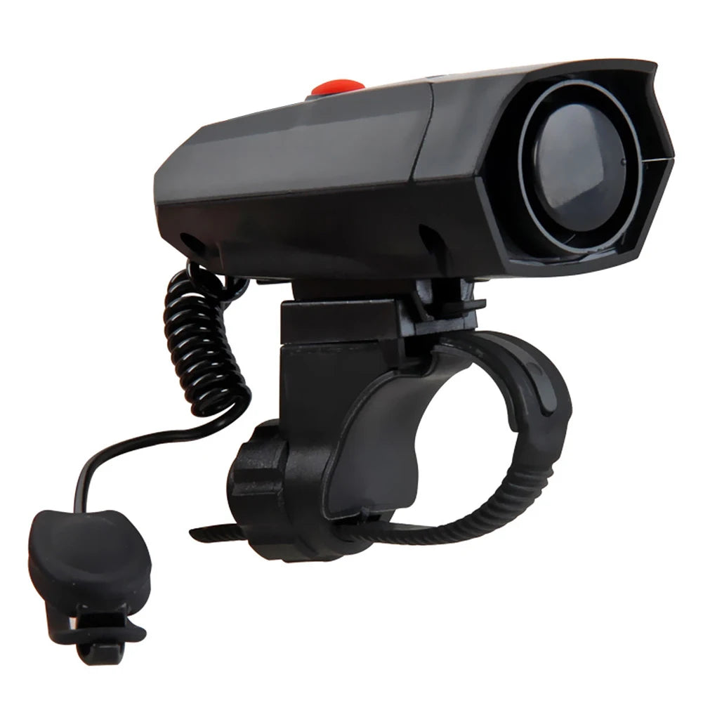 Electric Bike Horn Loud Electronic Bicycle Bell 5 Sound Modes Safe & Easy Cycling Alert for Mountain Bike Road Bike Scooters Qme Black