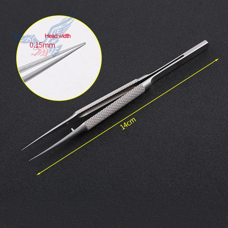 Titanium Alloy Stainless Steel Micro Tweezers Fine Line Straight Elbow Qme