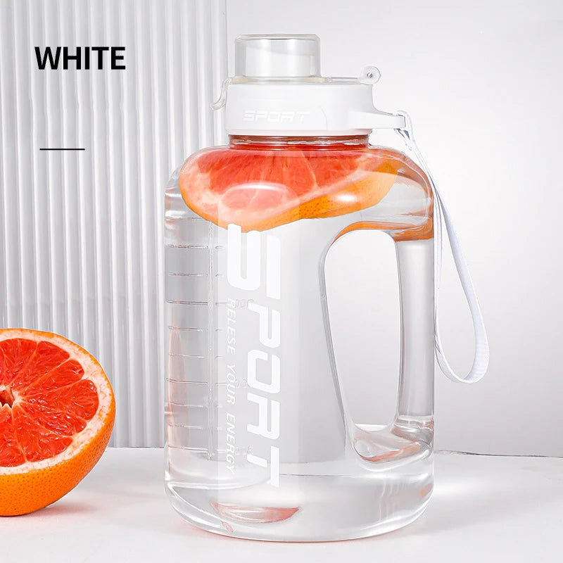 Large Capacity2500 Water Bottle Straw Lid Sports Gym Kettle Camping Qme