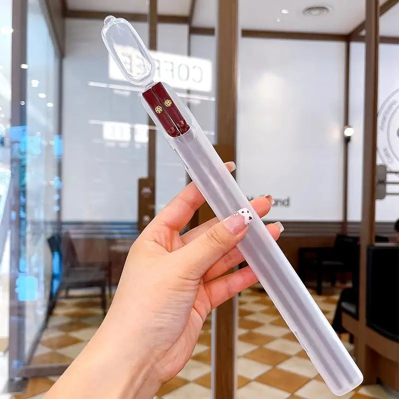 Portable Japanese Chinese Chopsticks Sushi Non-slip Sticks Reusable Qme Red