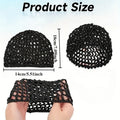 Crochet Hairnet Soft Reusable Mesh Cap Women Breathable Comfortable Qme Black