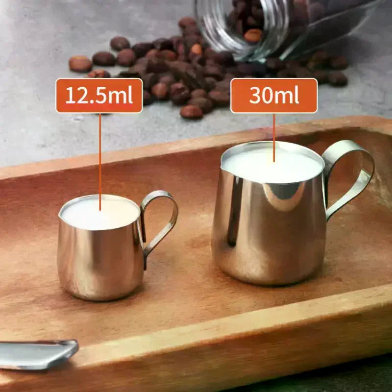 12.5/30ml Mini Coffee Milk Frothing Jug Latte Art Milk Frother Pitcher Stainless Steel Measurement Jug Pot Coffee Accessorie Qme