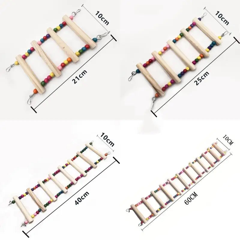 Bird Climbing Toys Cage Accessories Colorful Pet Swing Cloud Ladder Qme