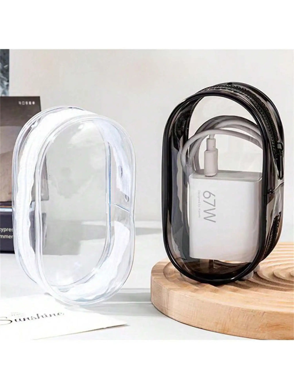 Transparent Data Cable Storage Bag Travel Outdoor Use Digital Qme