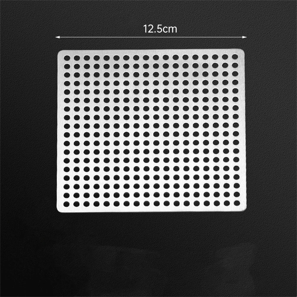 Square Drain Cover Stainless Steel Bathroom Shower Sink Strainer Drain Hair Filter Cover Bathroom Kitchen Sink Drain Protector Qme 12.5CM