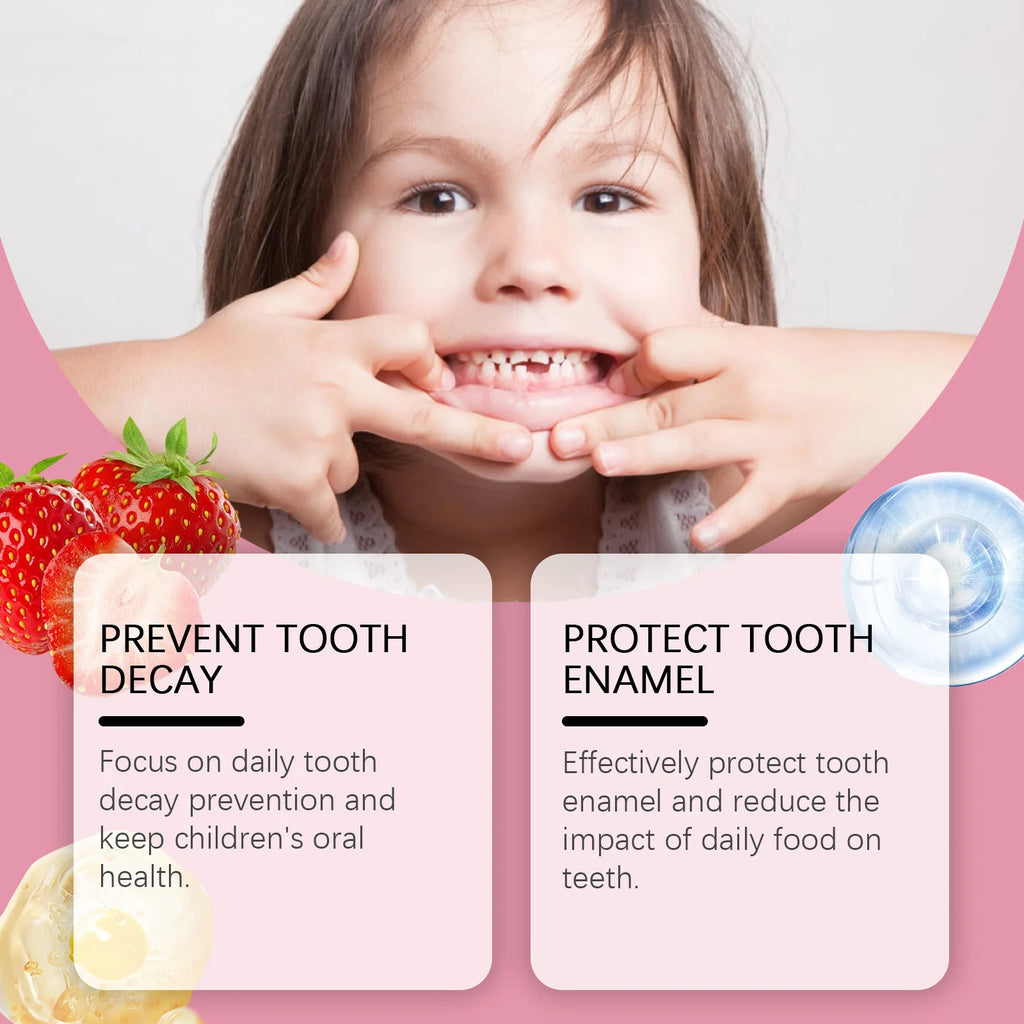 Oralhoe Kids Toothpaste Clean Teeth Whitening Night Teeth Protection Strawberry Flavor Mineral Toothpaste with Hydroxyapatite Qme