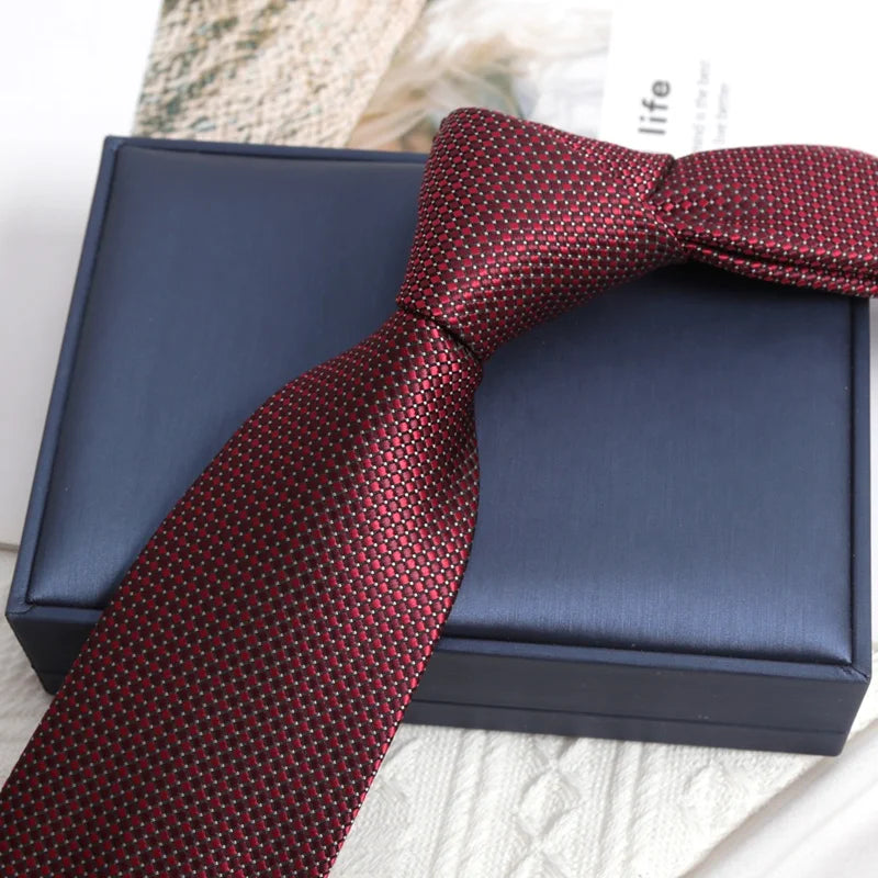 Design Wedding 8CM Men Tie Luxury Jacquard Striped Paisley Flower Neckties for Men Business Party Groom Collar Accessories Gift Qme