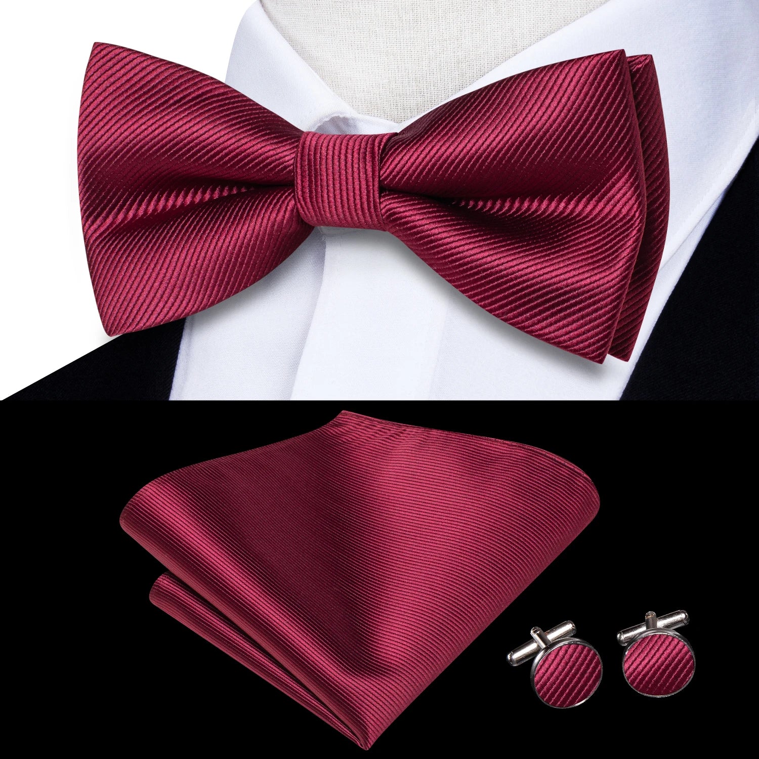 Mens Pre-tied Bowtie Red Yellow Pink White Floral Stripes Bow Tie Qme LDLH0596