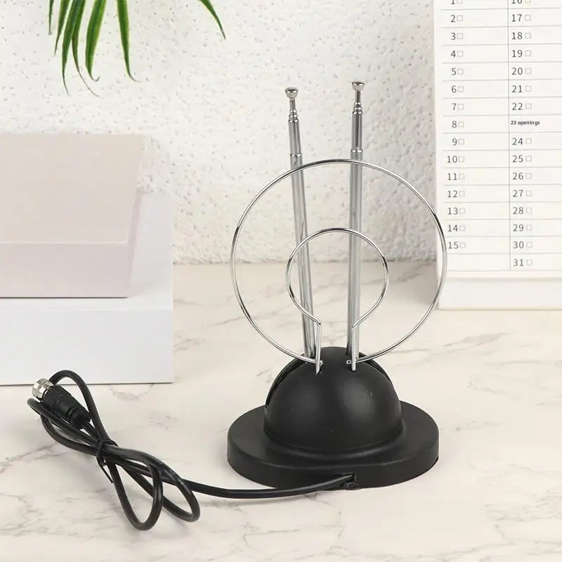 Loop Rabbit Indoor TV Antenna Universal Analog Digital VHF UHF HDTV Qme