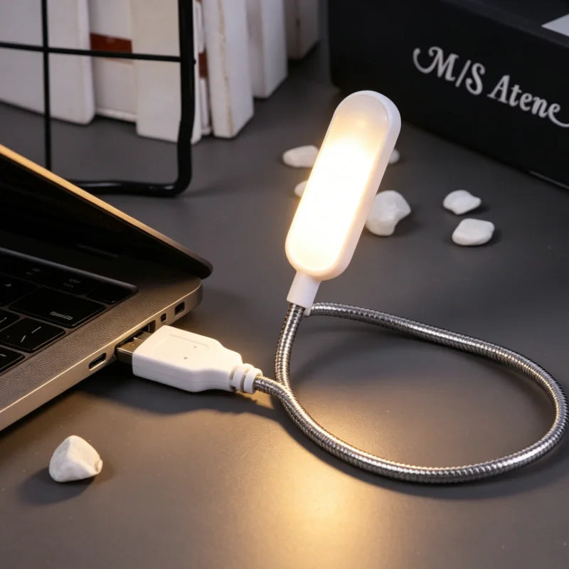 Mini USB LED Light 6 Book Flexible Reading Lamp Portable Night Power Qme