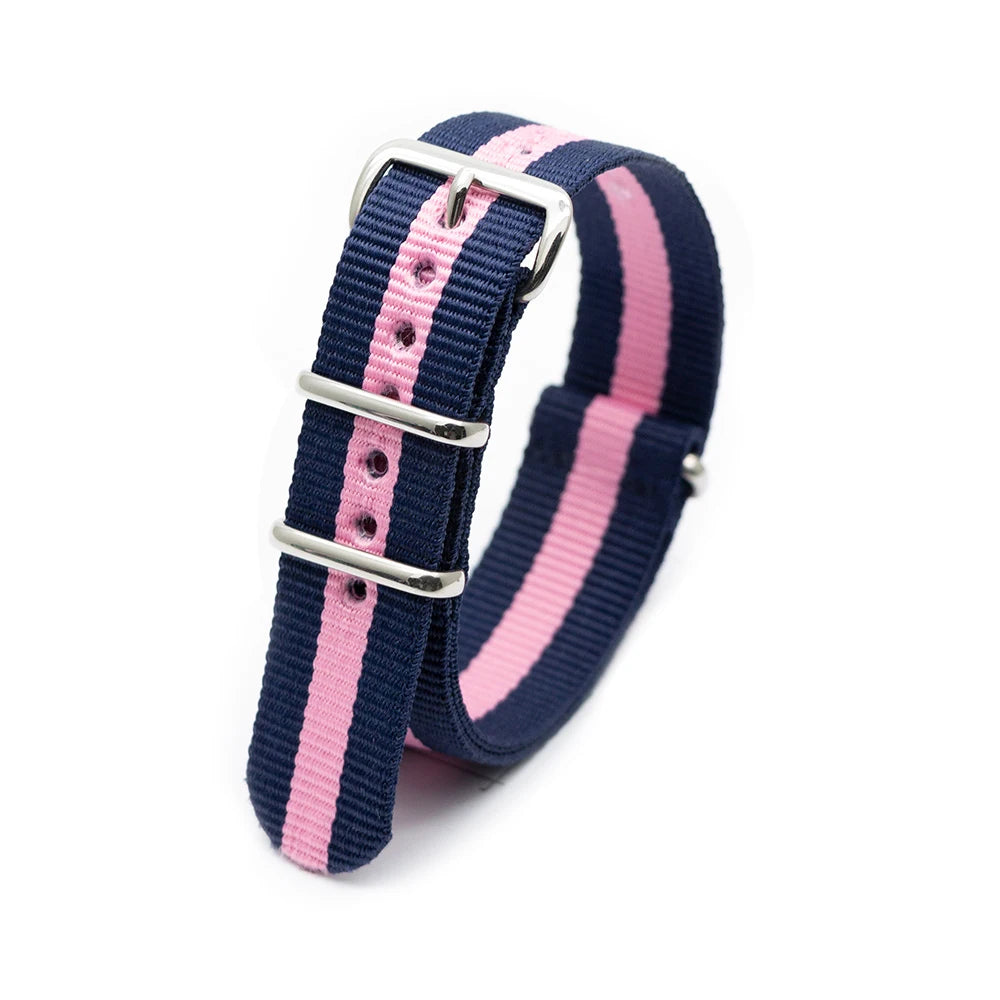 Durable Striped Nylon Wristband Bracelet Watch Band Universal Strap