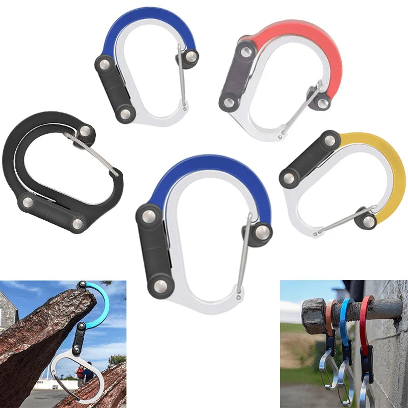 Hybrid Gear Clip Carabiner Rotating Hook Clip Non-Locking Strong Clips For Camping Fishing Hiking Travel Backpack Out Qme