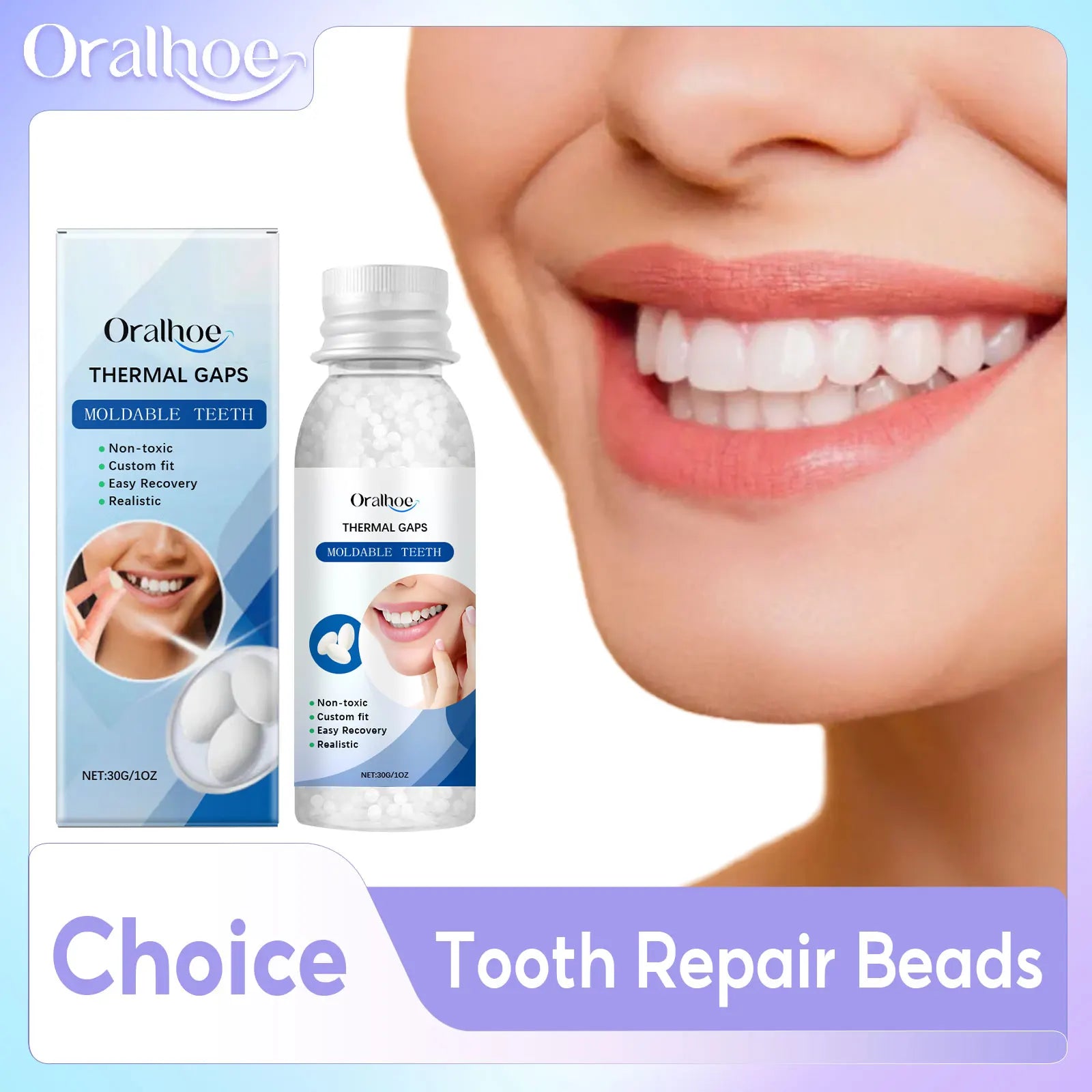 Thermoplastic Denture Adhesive Temporary Tooth Repair Kit Moldable Teeth and Gaps False Teeth Solid Glue Dental Filling Material Qme