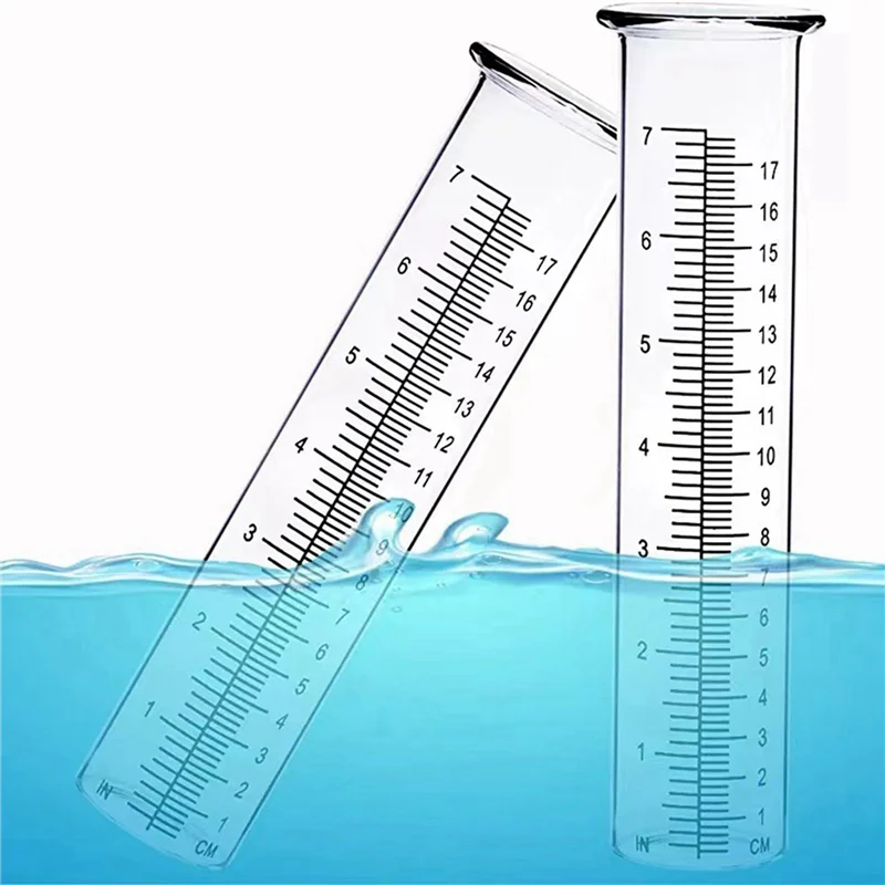 A02F-4Pcs Plastic Rain Gauge Replacement Tube With 7 Inch Capacity Rain Water Gauge For Garden Yard Outdoor Qme