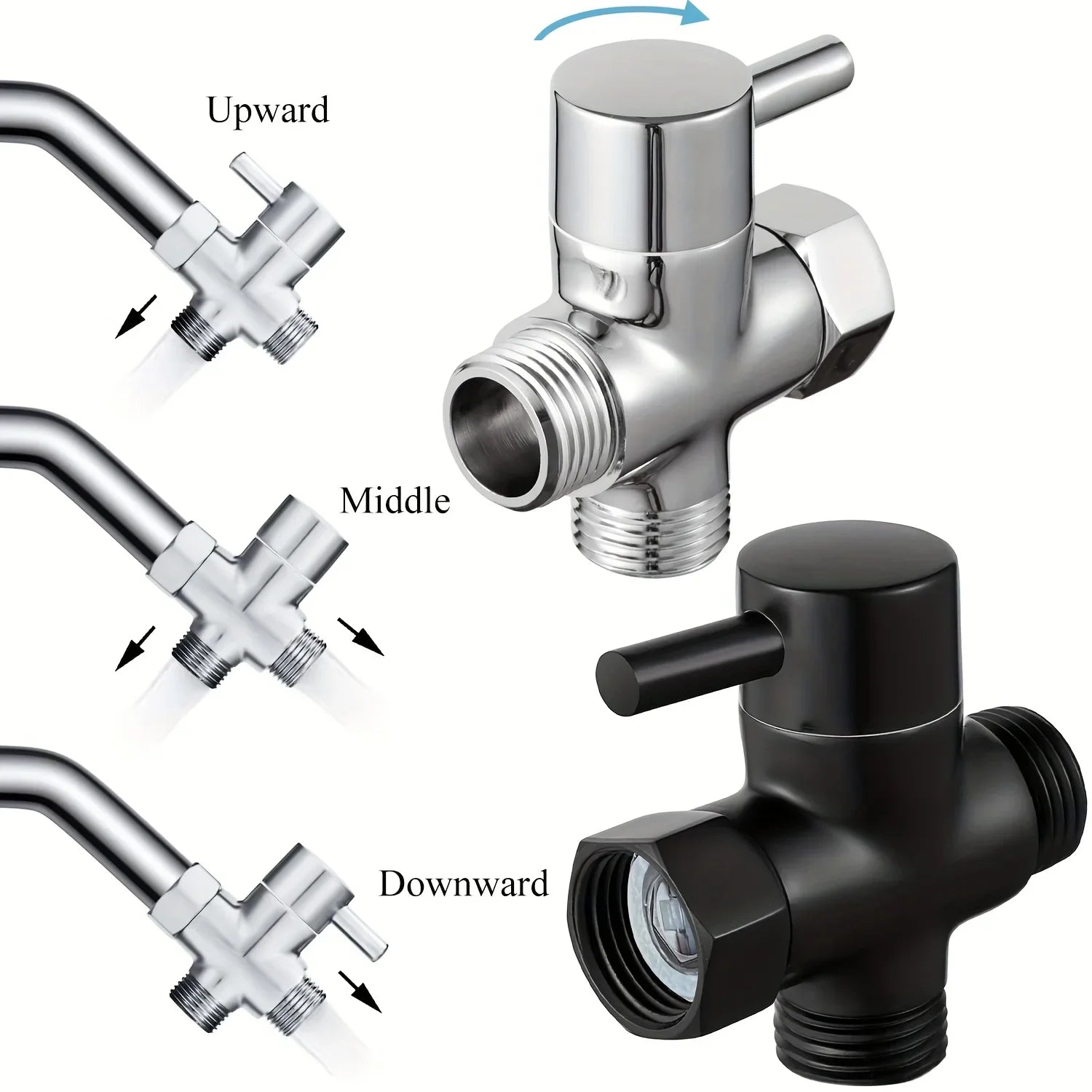 Bathroom Faucet Additions for a 3-Way G1/2 Shower Diverter Qme