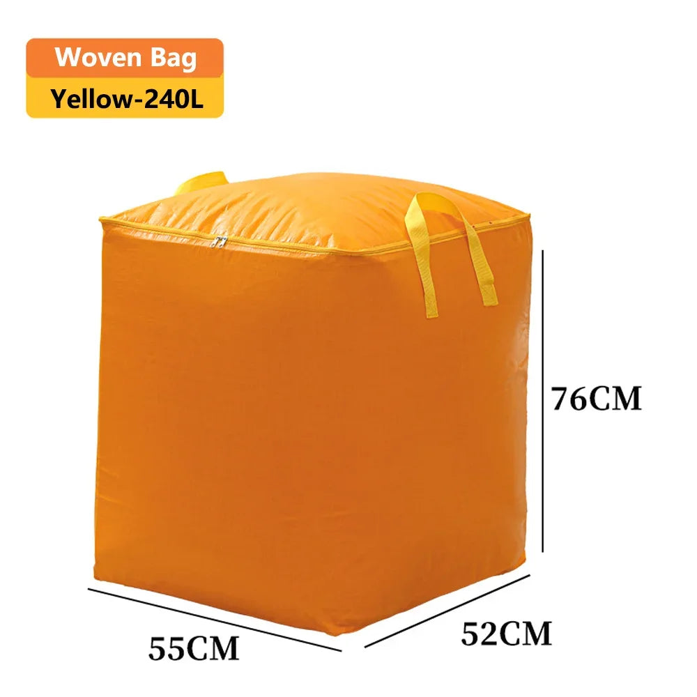 Large Capacity Moving Packing Bag Storage Bag Cotton Quilt Bag Miscellaneous Woven Luggage Bag Clothing Sorting and Storage Bag Qme Yellow 240L