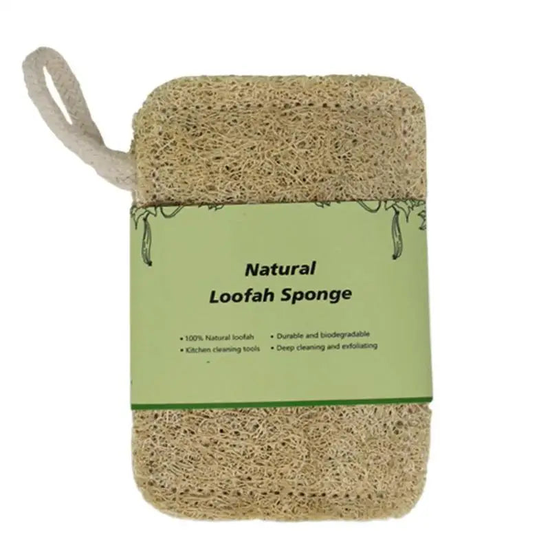 Eco-friendly Loofah Dish Sponge Natural Scrub Pad Kitchen Glass Plate Qme