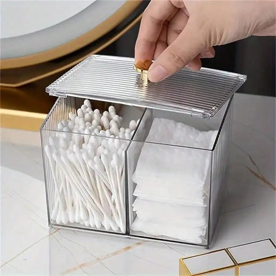 Transparent Makeup Cotton Pad Organizer Box Multi-purpose Storage Qme